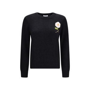 Ganni Black Wool Oves Aries Women's Sweatshirt
